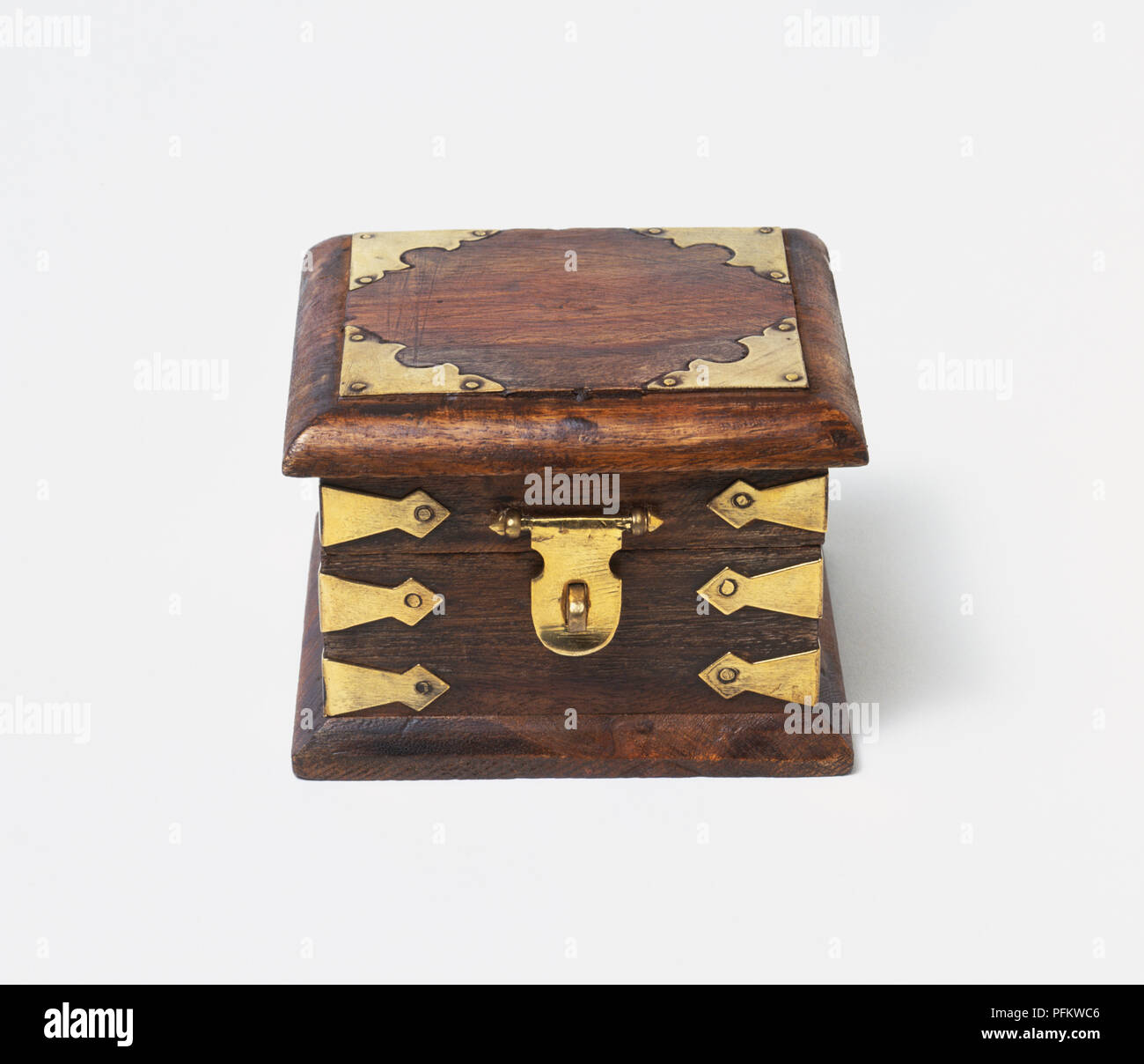 Ornate wooden box Stock Photo