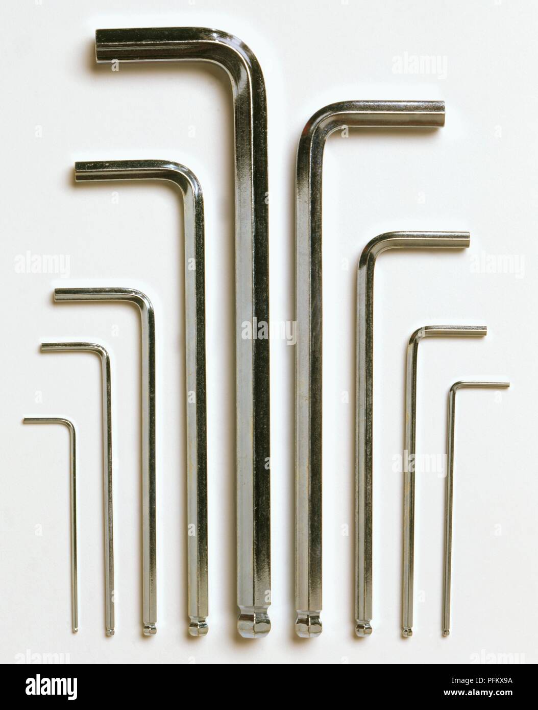 Collection of different sized Allen keys, closeup Stock Photo Alamy