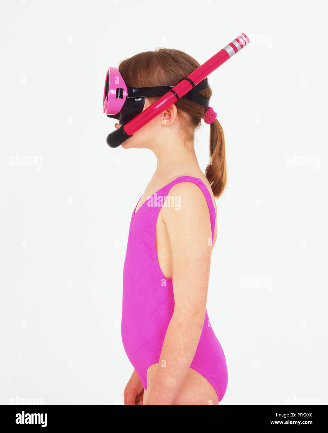 purple swimming costume