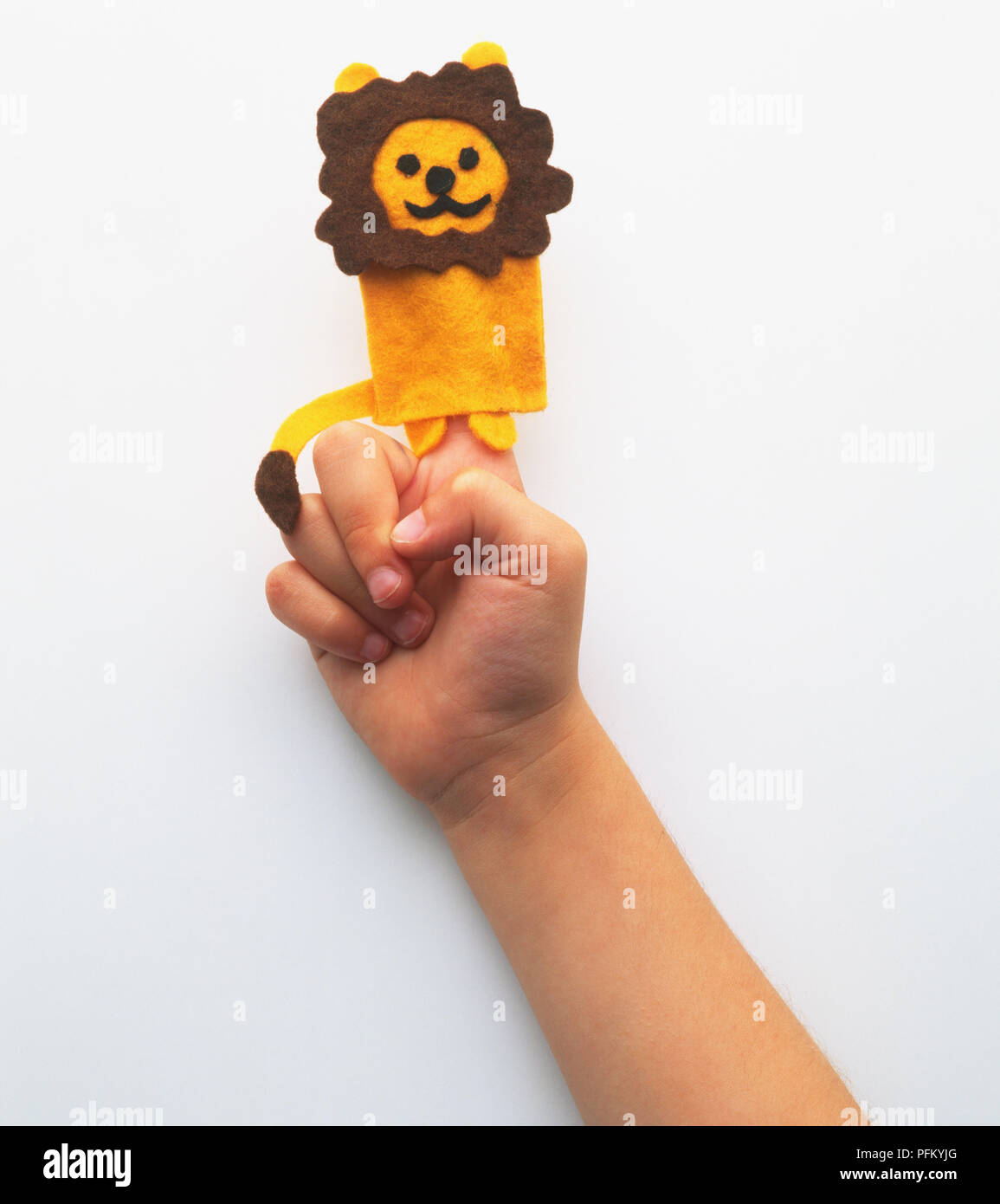 Lion finger puppet on a finger Stock Photo Alamy