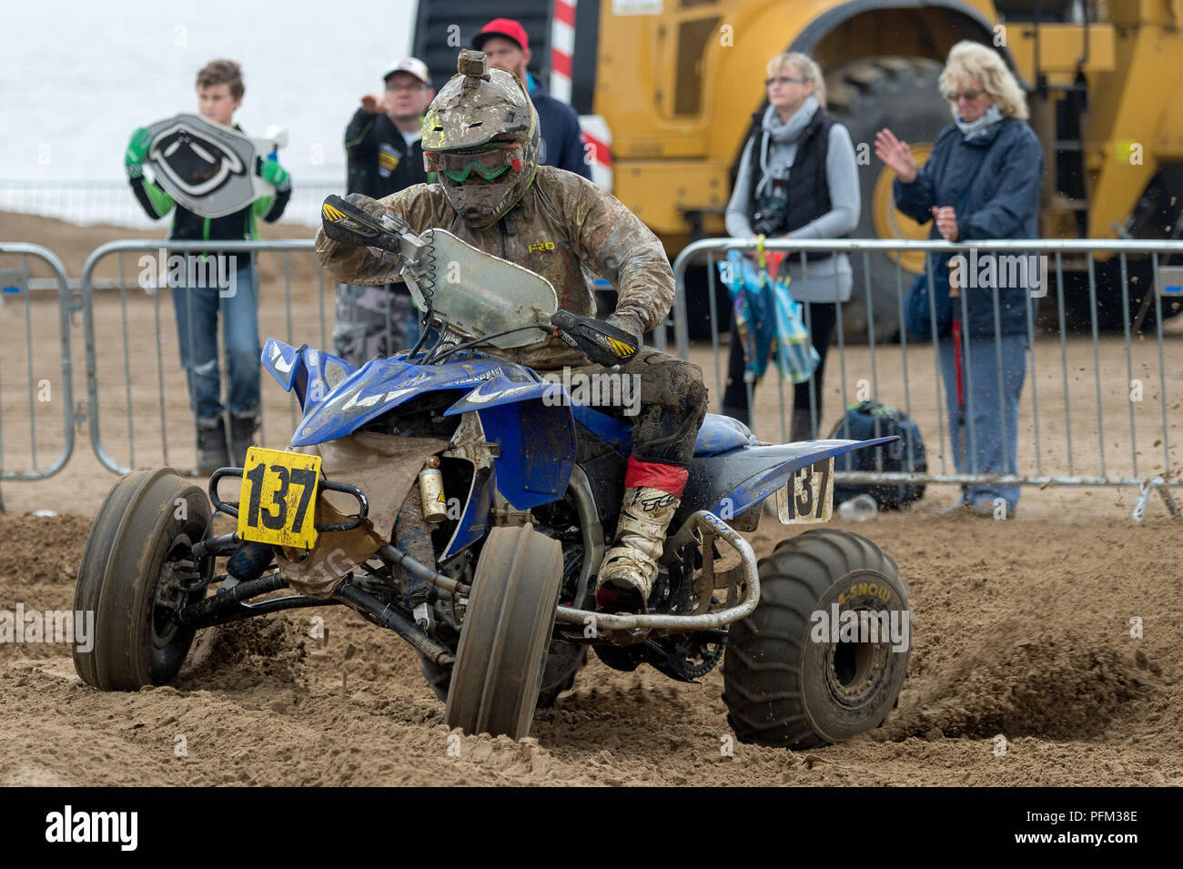 Quad Bike Participant In The Weston Beach Race 2017, Weston-Super-Mare ...