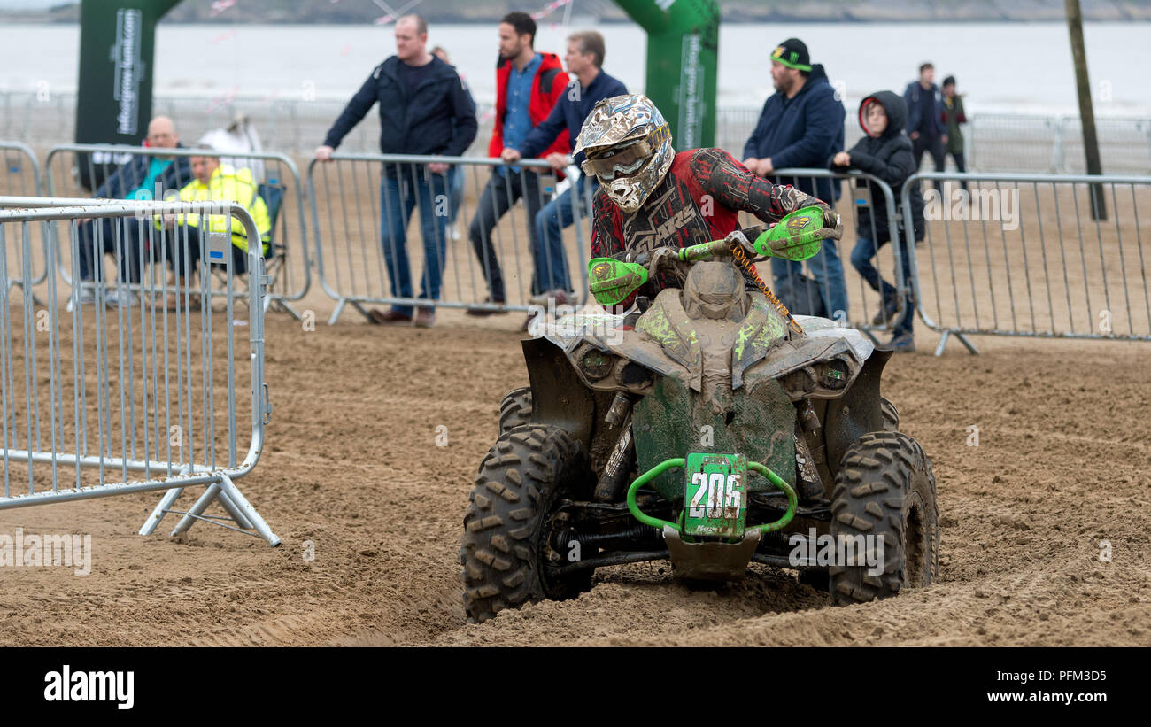Quad Bike Participant In The Weston Beach Race 2017, Weston-Super-Mare ...