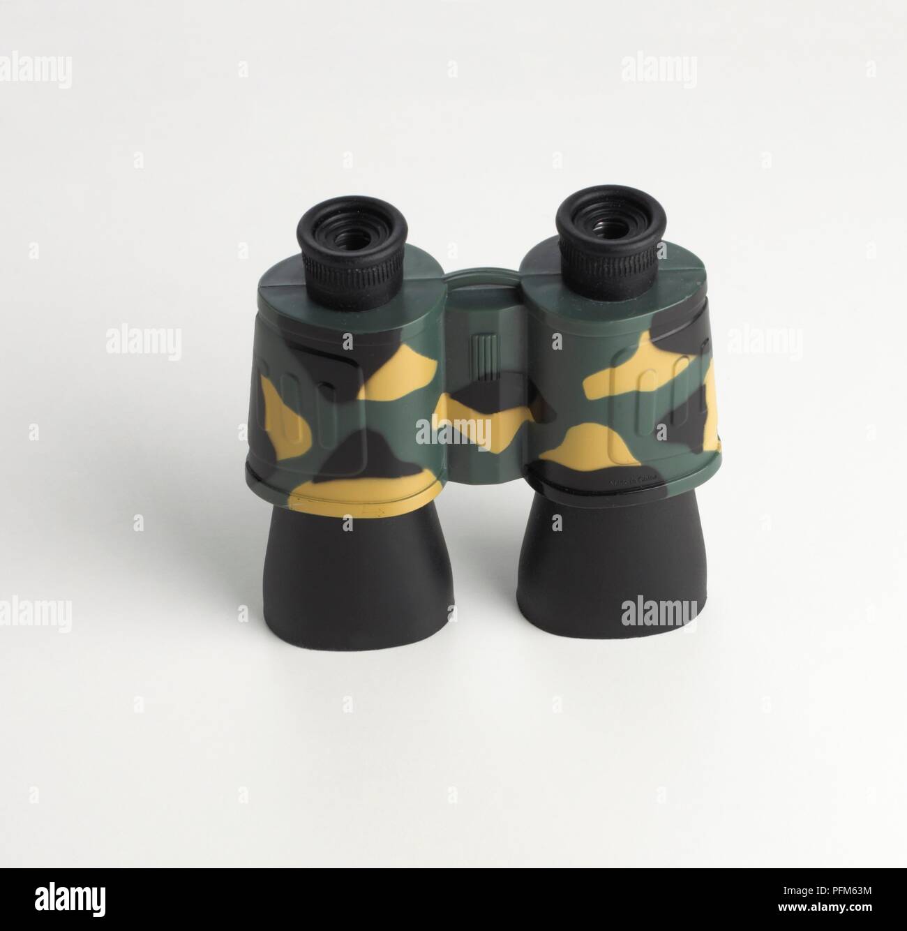 Toy binoculars in camouflage colours Stock Photo