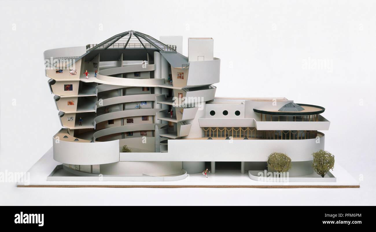 Cutaway scale model of the Guggenheim Museum, New York, USA Stock