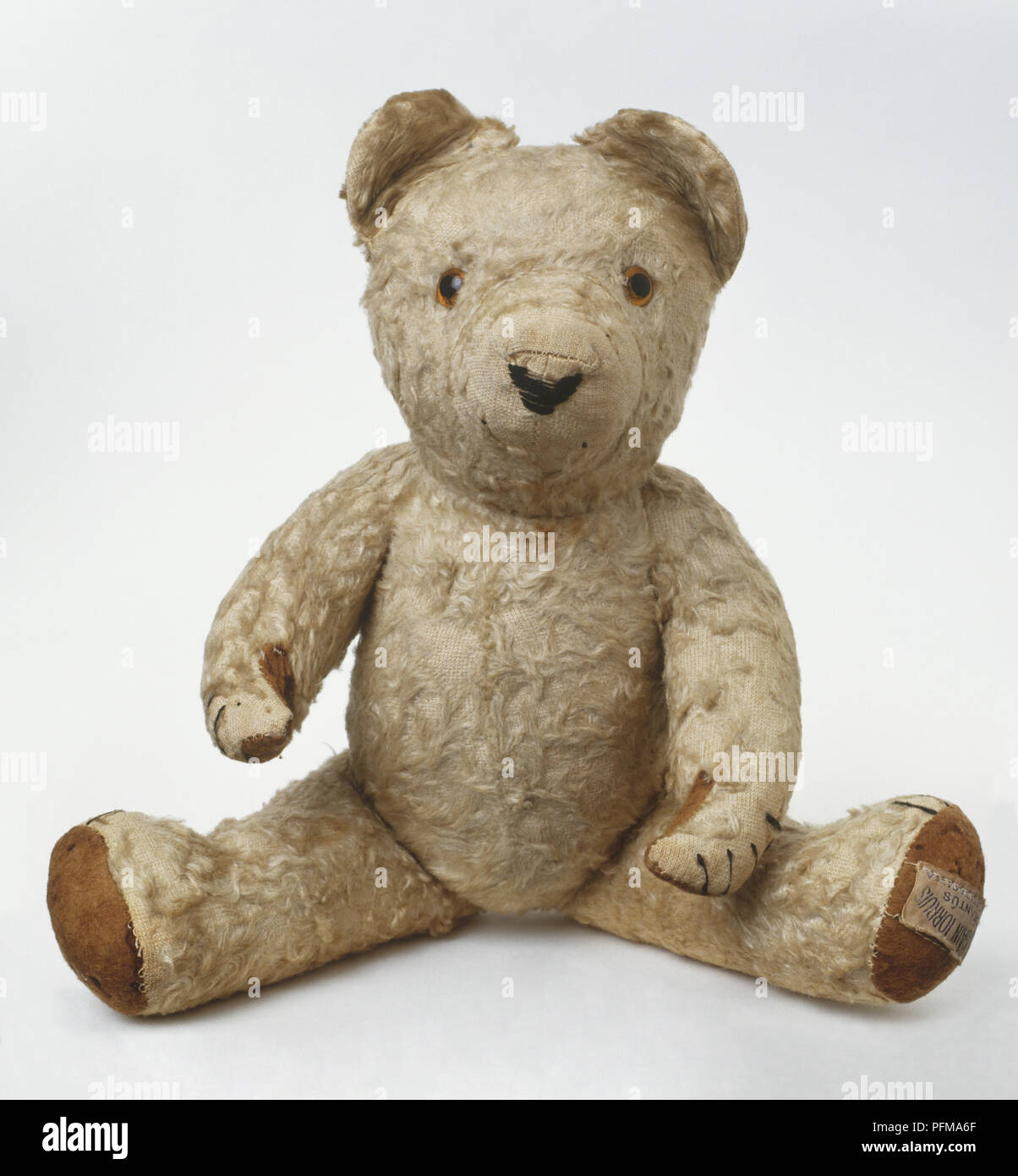 Ireland: 1938-39: 1950s dark mohair plush teddy bear, front view