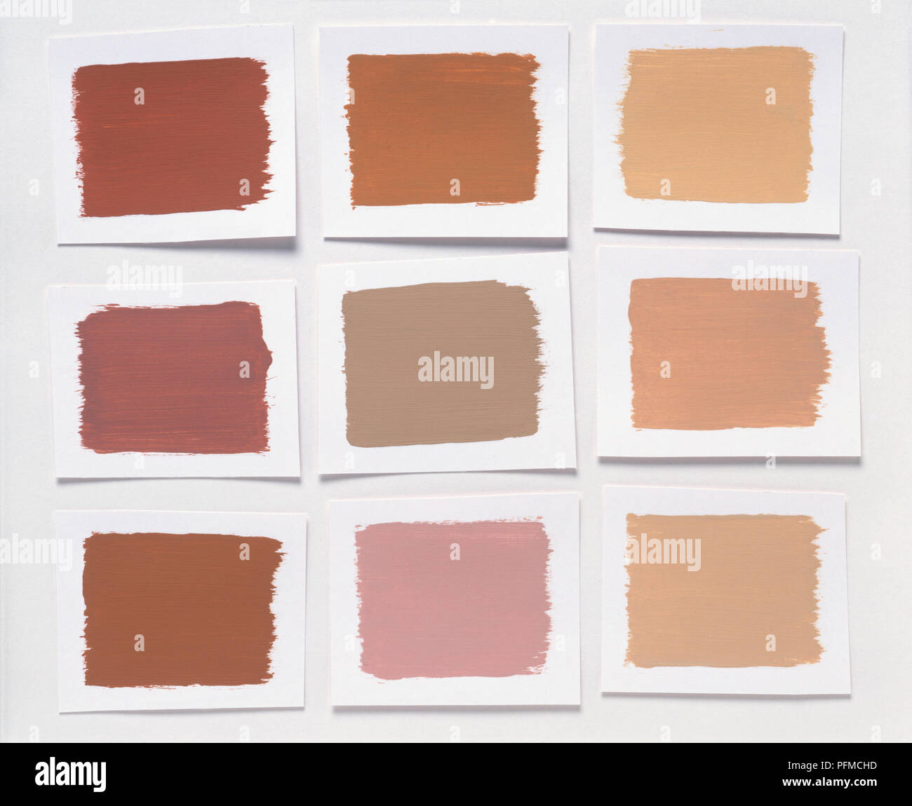 Colour samples of shades of terracotta, close-up Stock Photo - Alamy