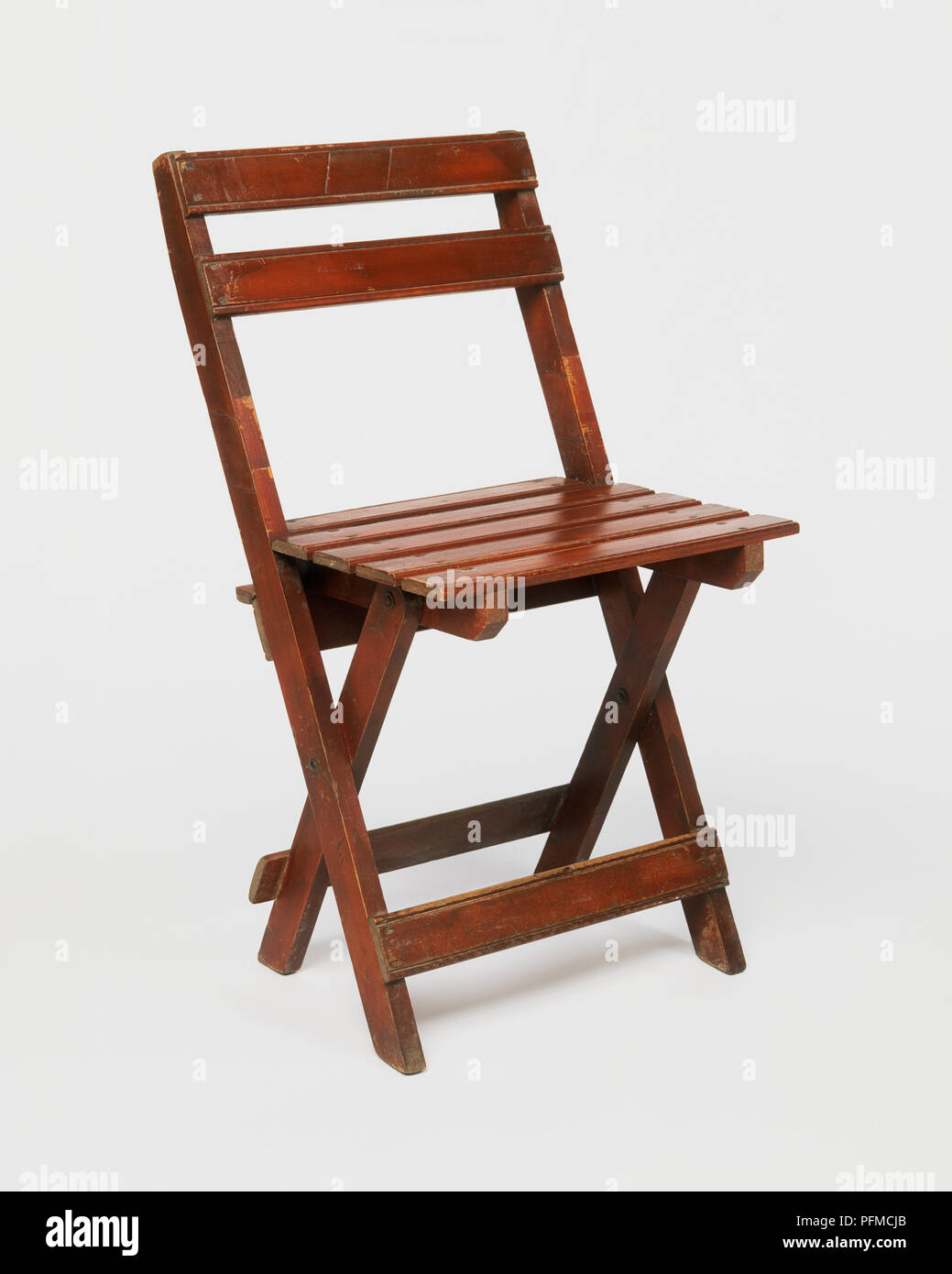 Wooden folding chair Stock Photo