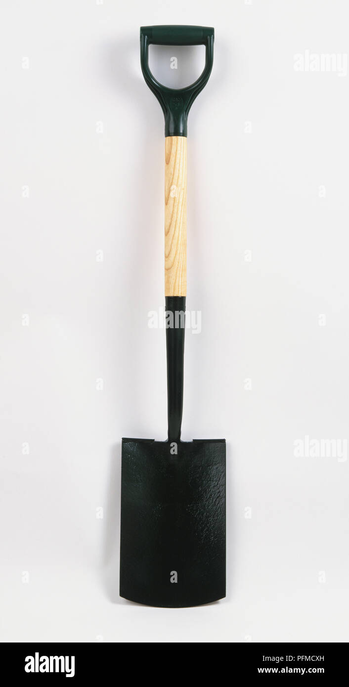 Long-handled garden spade. Stock Photo