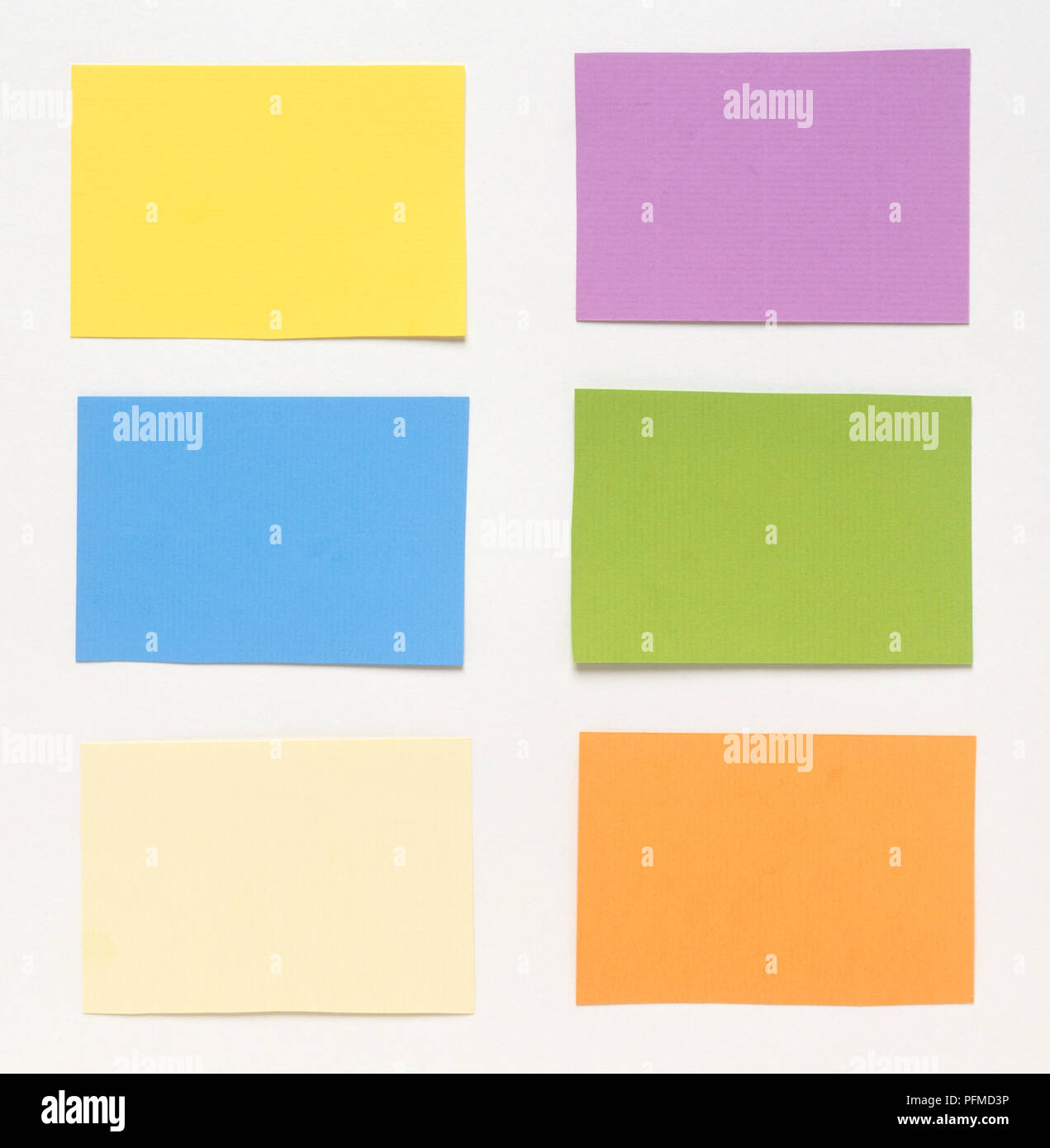 Pieces of coloured paper Stock Photo