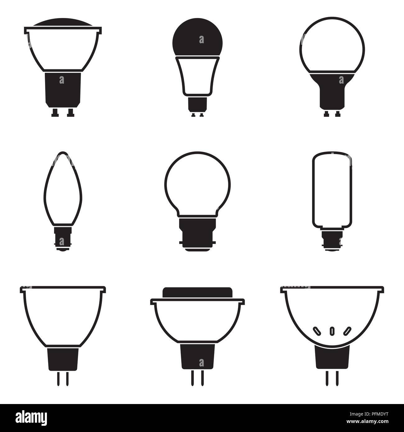 Halogen bulb different of holder. Flat vector Stock Vector Image & Art - Alamy