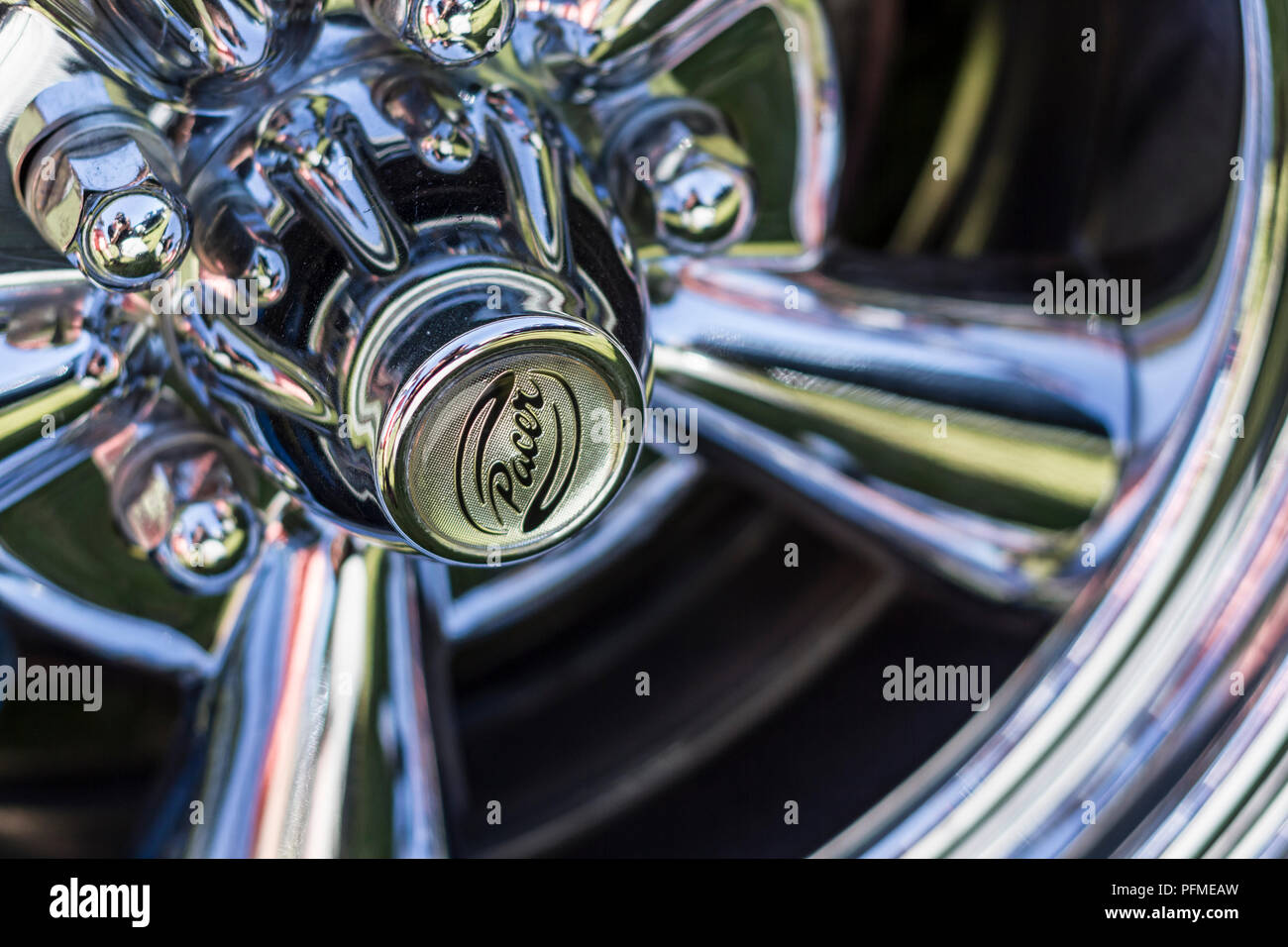 Pacer Chrome Wheel Stock Photo