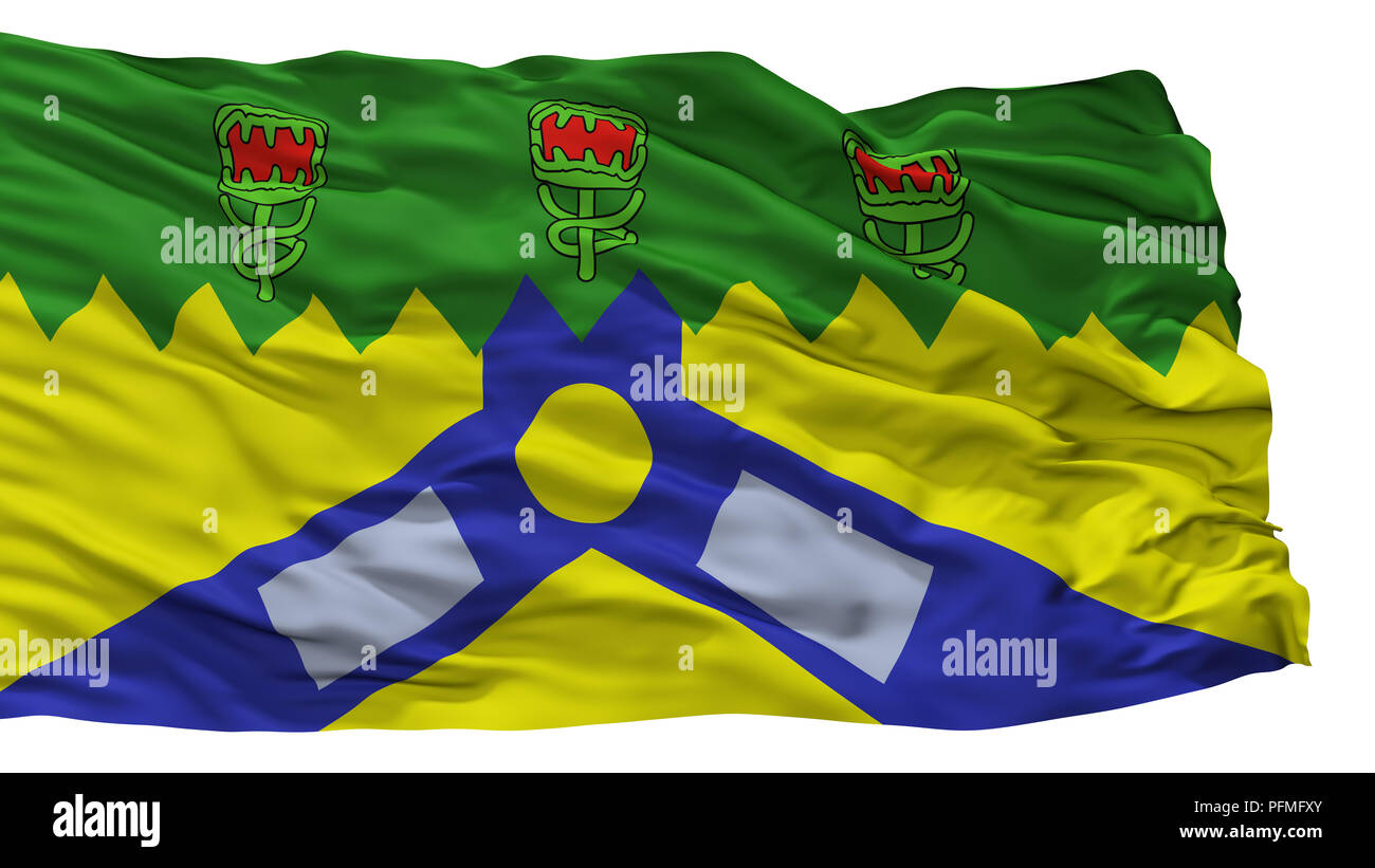 Launceston City Flag, Australia, Isolated On White Background Stock