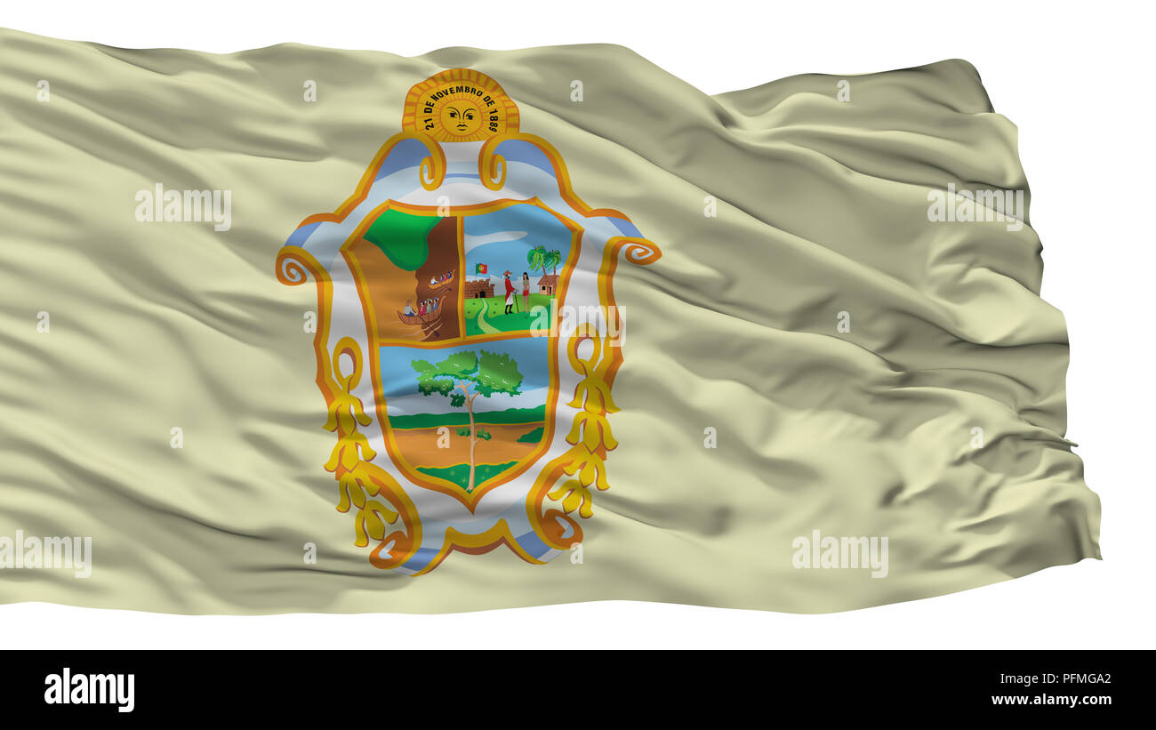 Manaus City Flag, Brasil, Isolated On White Background Stock Photo