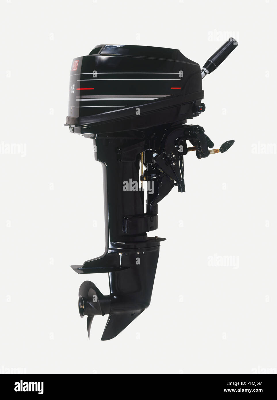 Outboard motor for small Boat Stock Photo
