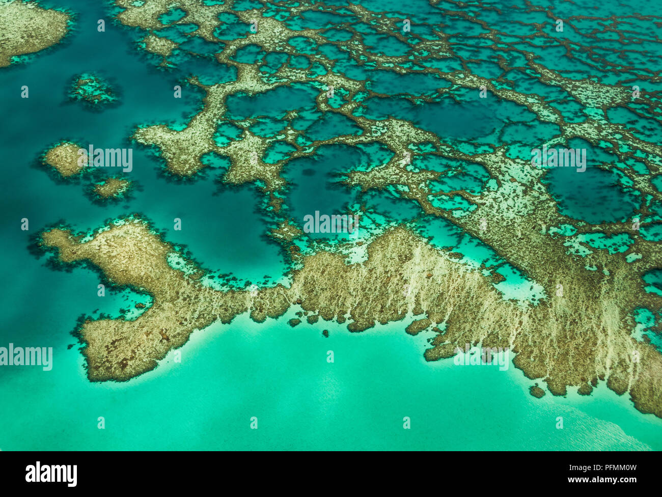 Aerial view, coral reef, Grande Terre Island, New Caledonia Stock Photo