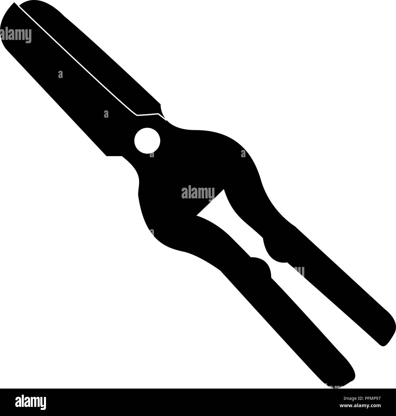 scissors garden silhouette isolated on white background vector illustration Stock Vector
