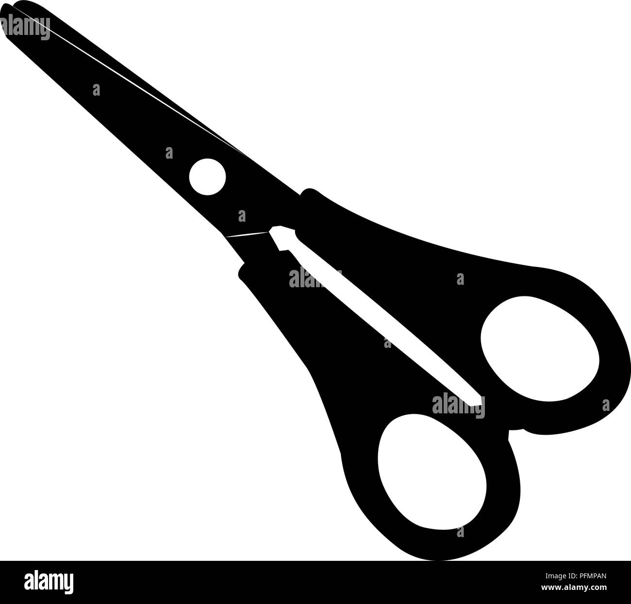 scissors children s manicure silhouette isolated on white background vector illustration Stock Vector