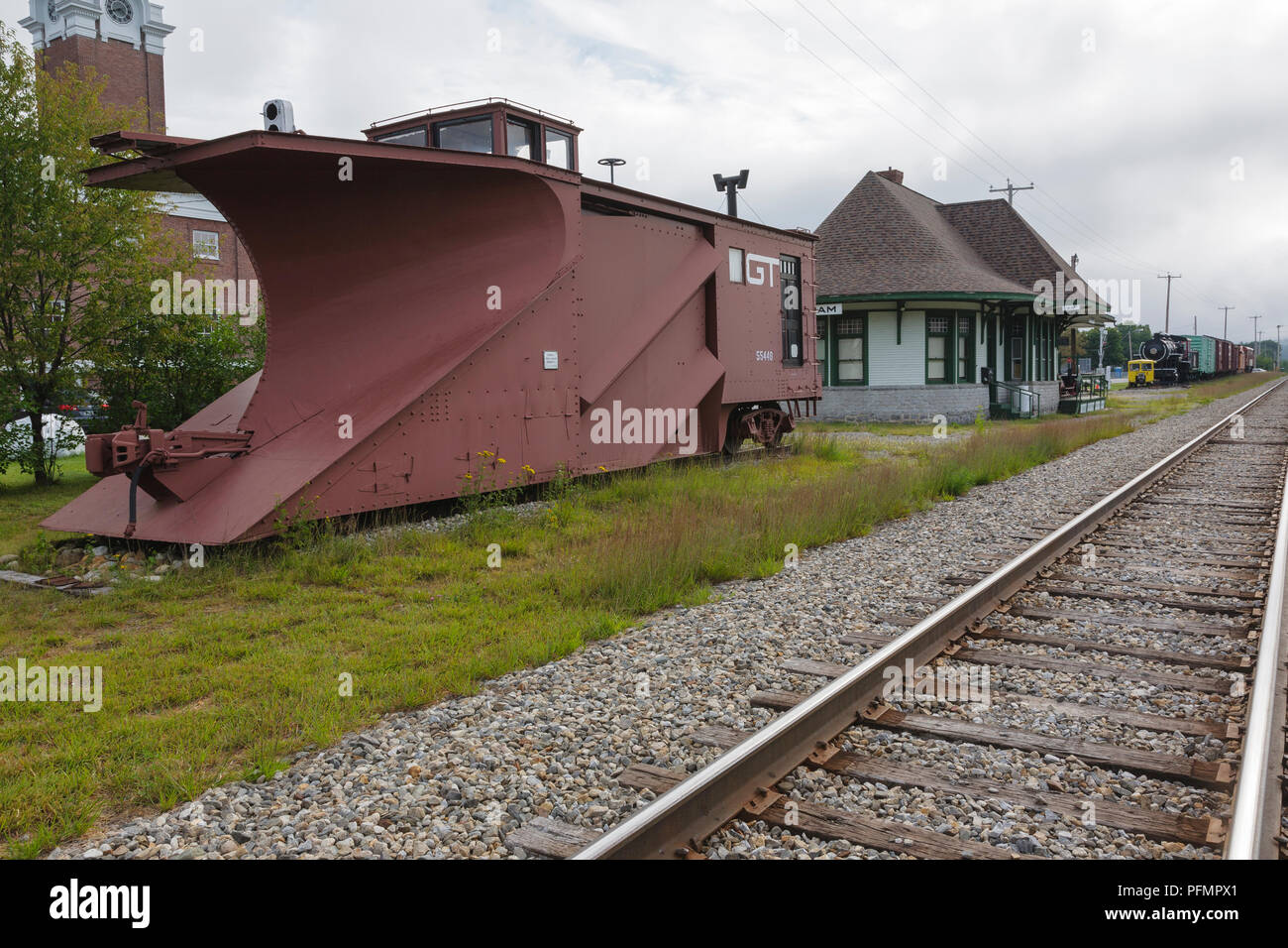 A 1951 Russell snow plow on display at the Grand Trunk Railroad Museum