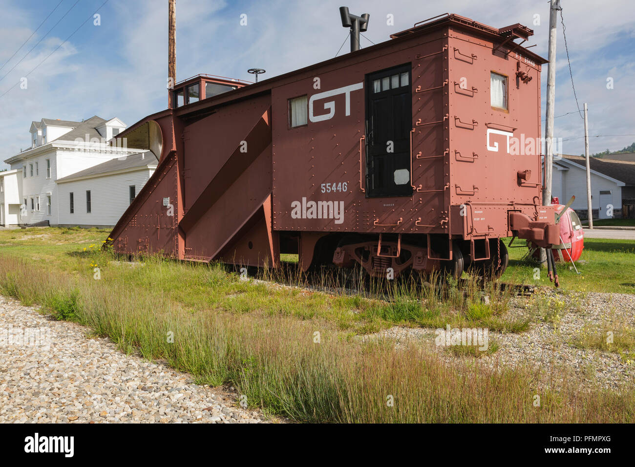 A 1951 Russell snow plow on display at the Grand Trunk Railroad Museum