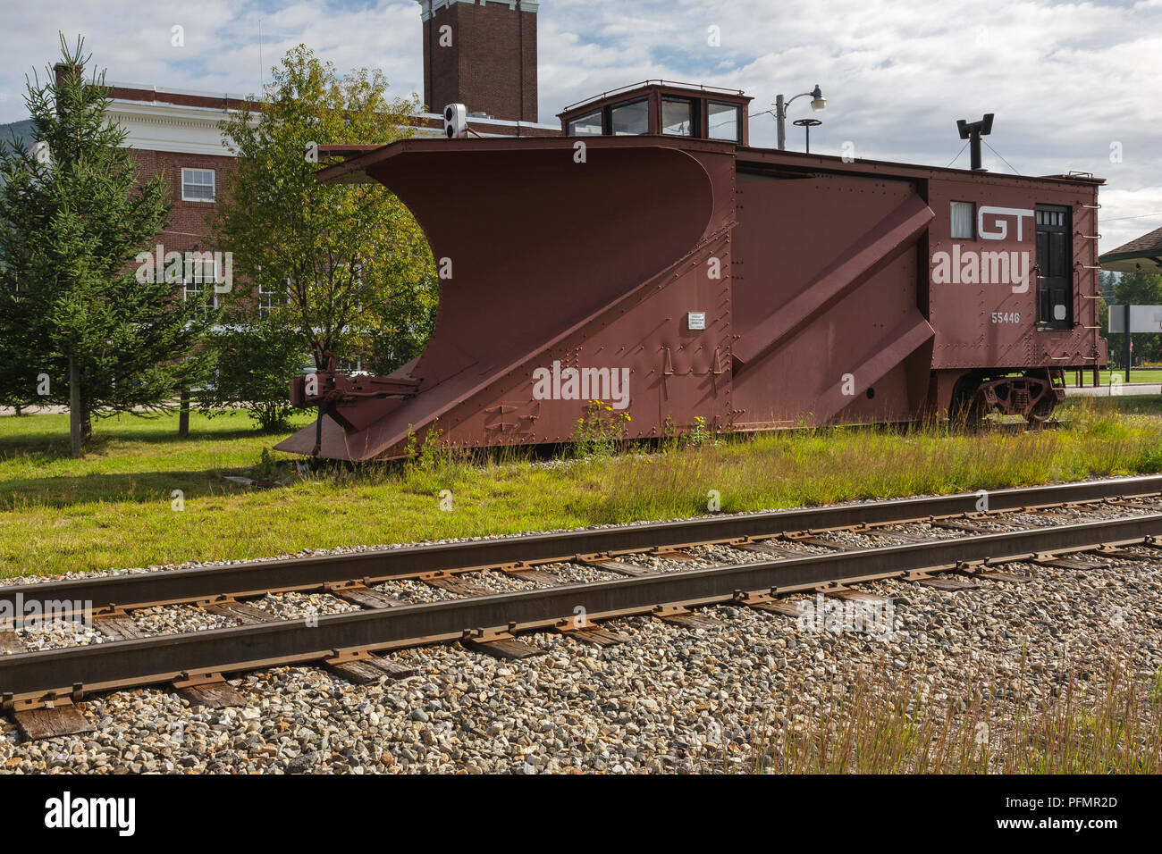 A 1951 Russell snow plow on display at the Grand Trunk Railroad Museum
