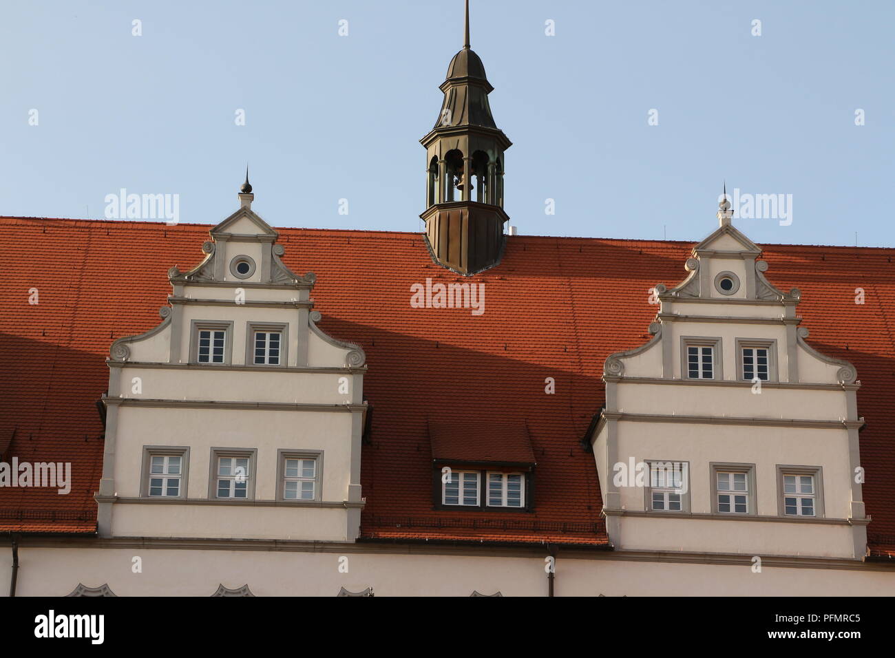 Detailaufnahme des alten Rathauses im Zentrum von Lutherstadt-Wittenberg Stock Photo