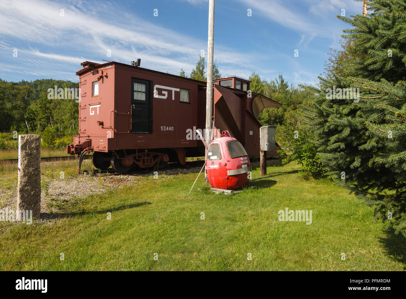 A 1951 Russell snow plow on display at the Grand Trunk Railroad Museum