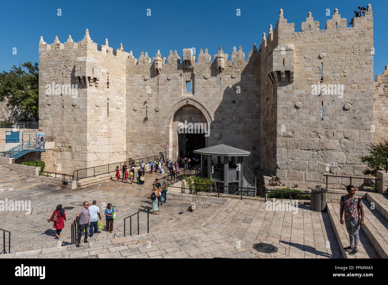 Israel, Jerusalem 16 August 2018 Damascus gate one of the seven