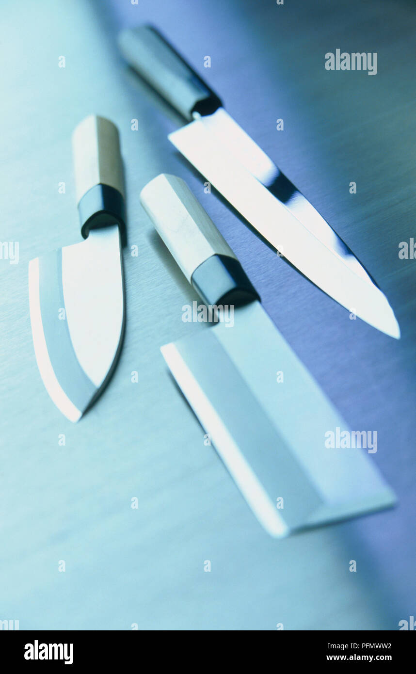 Sushi chef's knives, cleaver (deba bocho), vegetable knife (usuba bocho