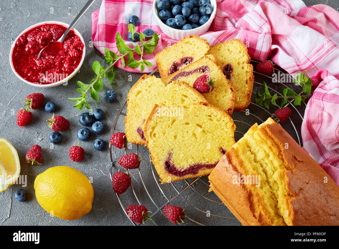 Close Up Of Freshly Baked Sliced Lemon Pound Cake With Berries Jam Filling Also Known As Gateau De Voyage Cake On A Concrete Table With Ingredients F Stock Photo Alamy Close Up Of Freshly Baked Sliced Lemon Pound Cake With Berries Jam Filling Also Known As Gateau De Voyage Cake On A Concrete Table With Ingredients F Stock Photo Alamy