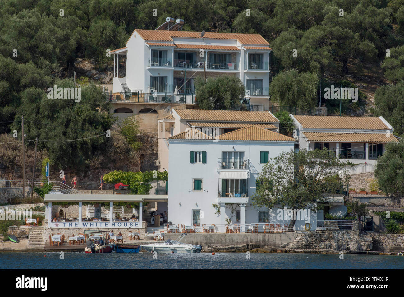 the white house, kalami, corfu, greece Stock Photo