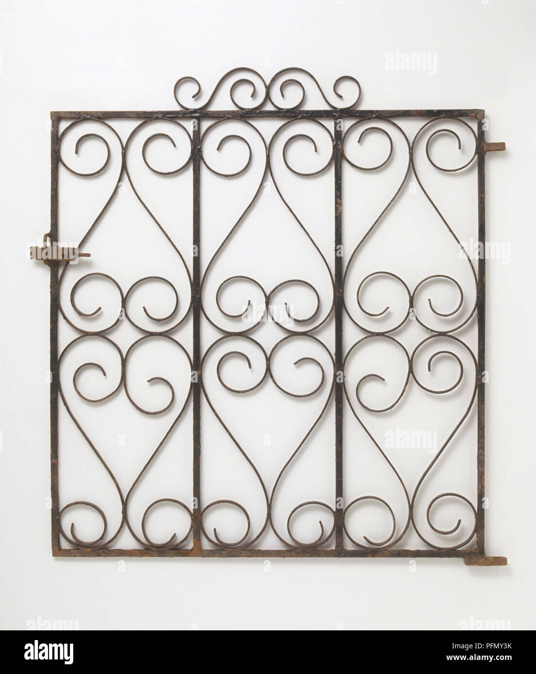 Wrought iron garden gate Stock Photo - Alamy