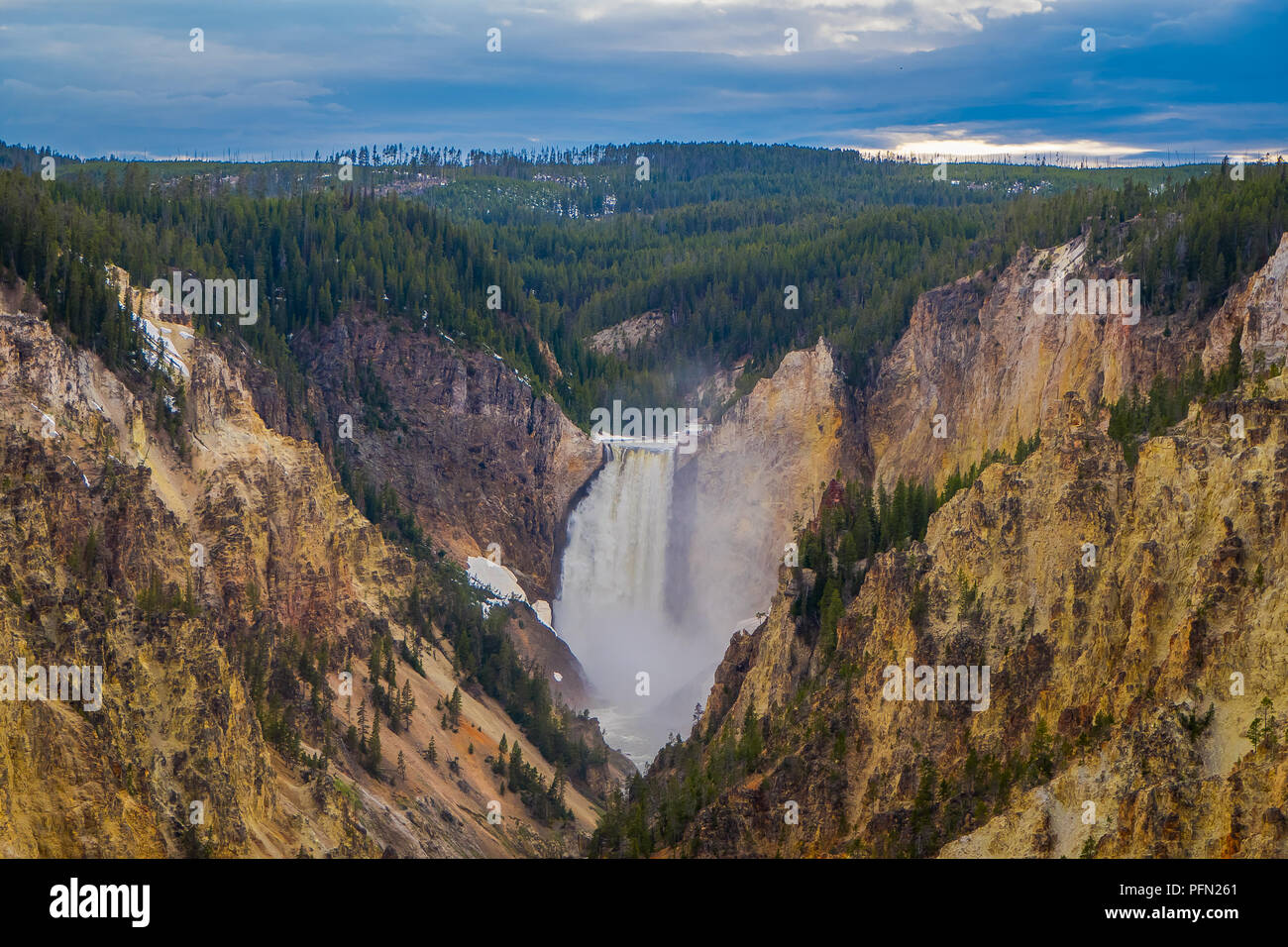 Upper Yellowstone Falls in Yellowstone National Park, Wyoming, United ...