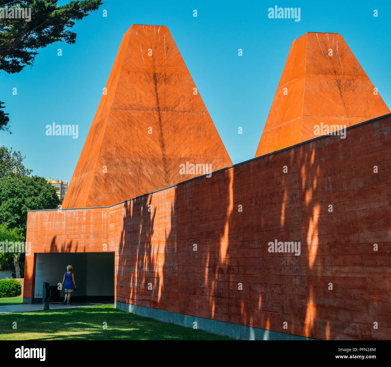 Cascais, Portugal - August 21, 2018: Casa das Historias Paula Rego Museum - Architect Eduardo Souto de Moura in Cascais, Portugal Stock Photo