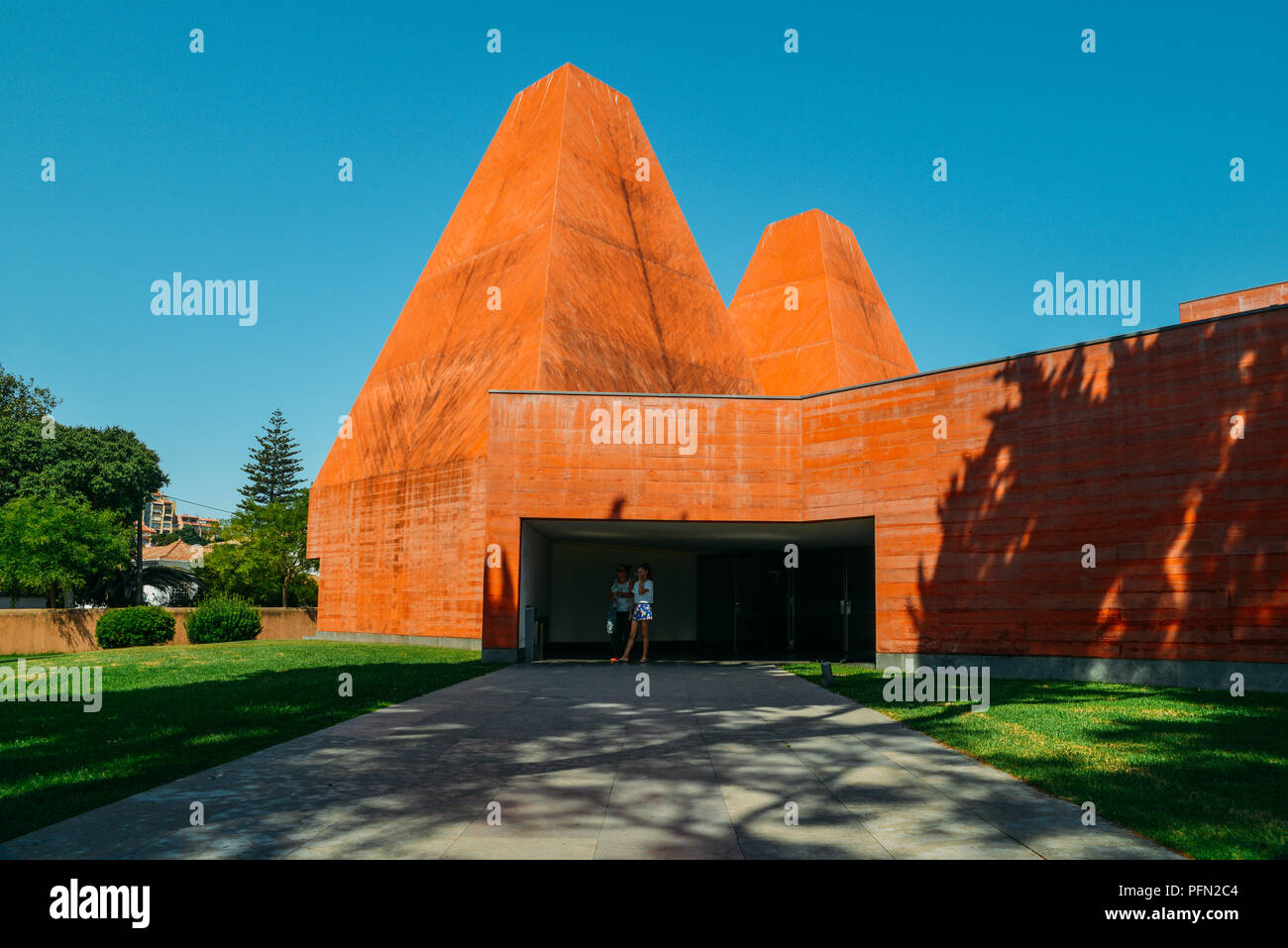 Cascais, Portugal - August 21, 2018: Casa das Historias Paula Rego Museum - Architect Eduardo Souto de Moura in Cascais, Portugal Stock Photo