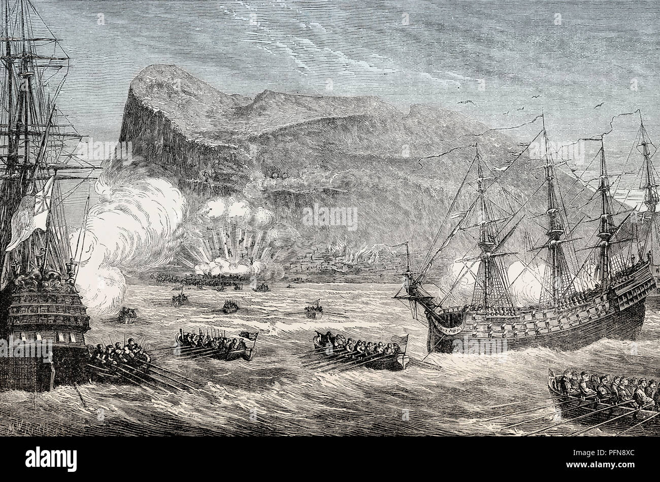 The Capture of Gibraltar between 14 August 1704, War of the Spanish