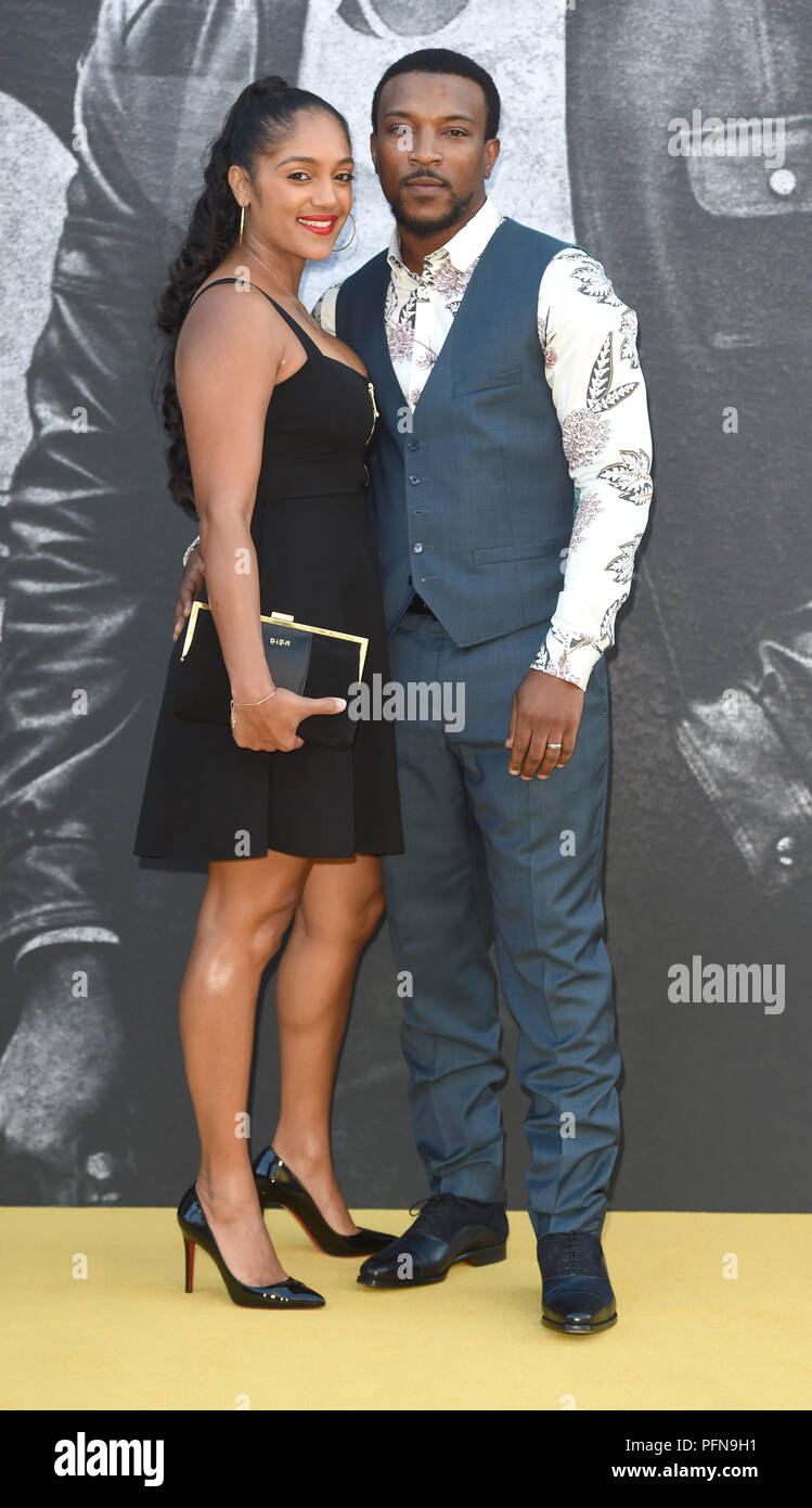 Photo Must Be Credited ©Alpha Press 079965 21/08/2018 Ashley Walters and Wife Danielle Isaie UK Premiere Of Yardie at BFI Southbank London Stock Photo