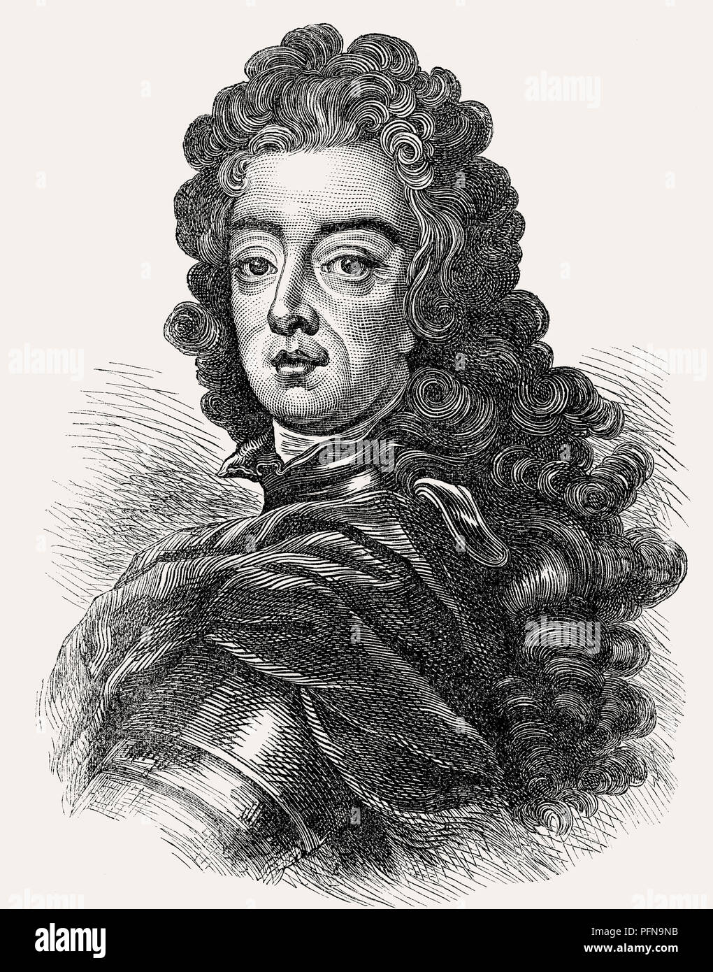 Prince Eugene of Savoy, Principe Eugenio di Savoia-Carignano, 1663-1736, From British Battles on Land and Sea, by James Grant Stock Photo