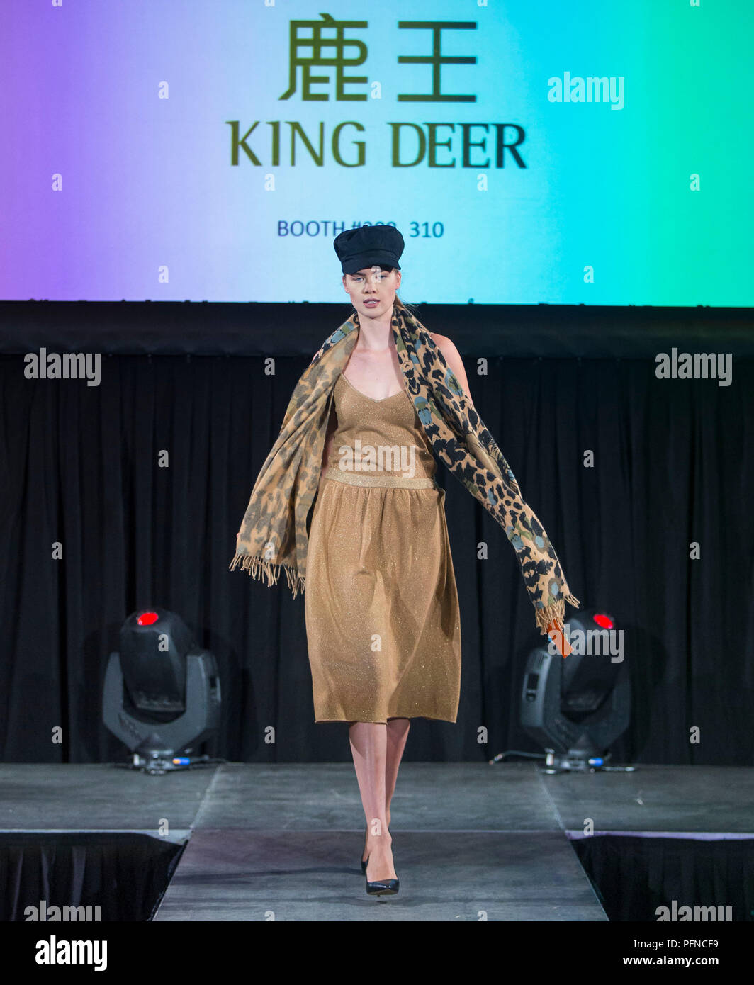 Toronto, Canada. 21st Aug, 2018. A model presents a creation during the