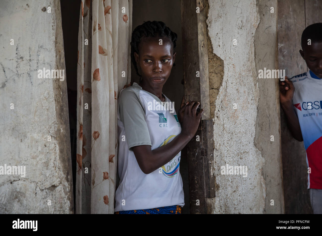 Maryland, Liberia. 31st May, 2018. Marie Souma Woro, 27, once a TB patient in the TB hospital in Monrovia.Liberia is listed as one of the high-burden countries for tuberculosis by the World Health Organization. In September, the United Nations will hold the first-ever meeting on ending TB. Credit: Sally Hayden/SOPA Images/ZUMA Wire/Alamy Live News Stock Photo