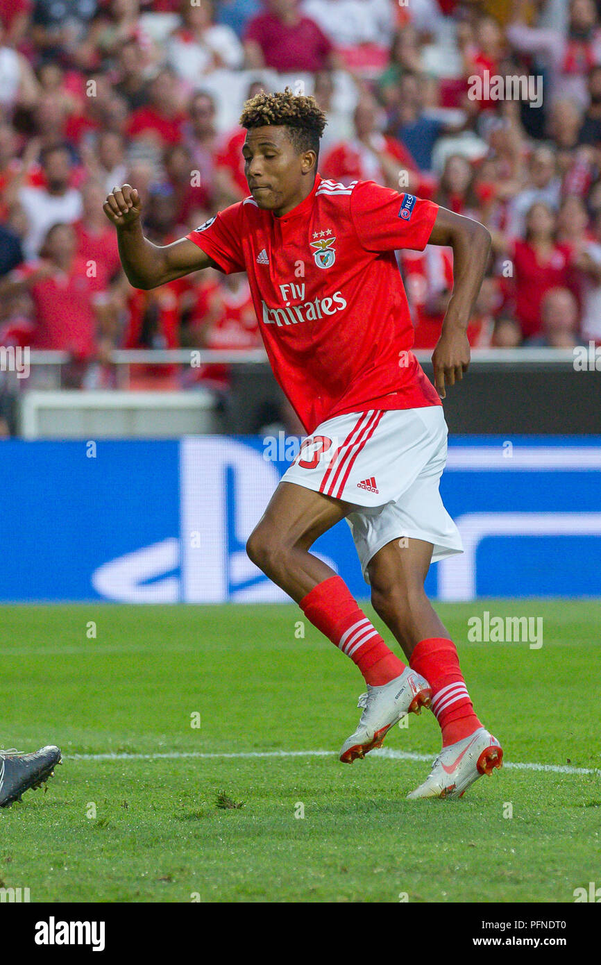 Lisbon, Portugal. August 21, 2018. Benfica's midfielder from Portugal Gedson Fernandes (83) during the game of the 1st leg of the Playoffs of the UEFA Champions League, SL Benfica vs PAOK © Alexandre de Sousa/Alamy Live News Stock Photo