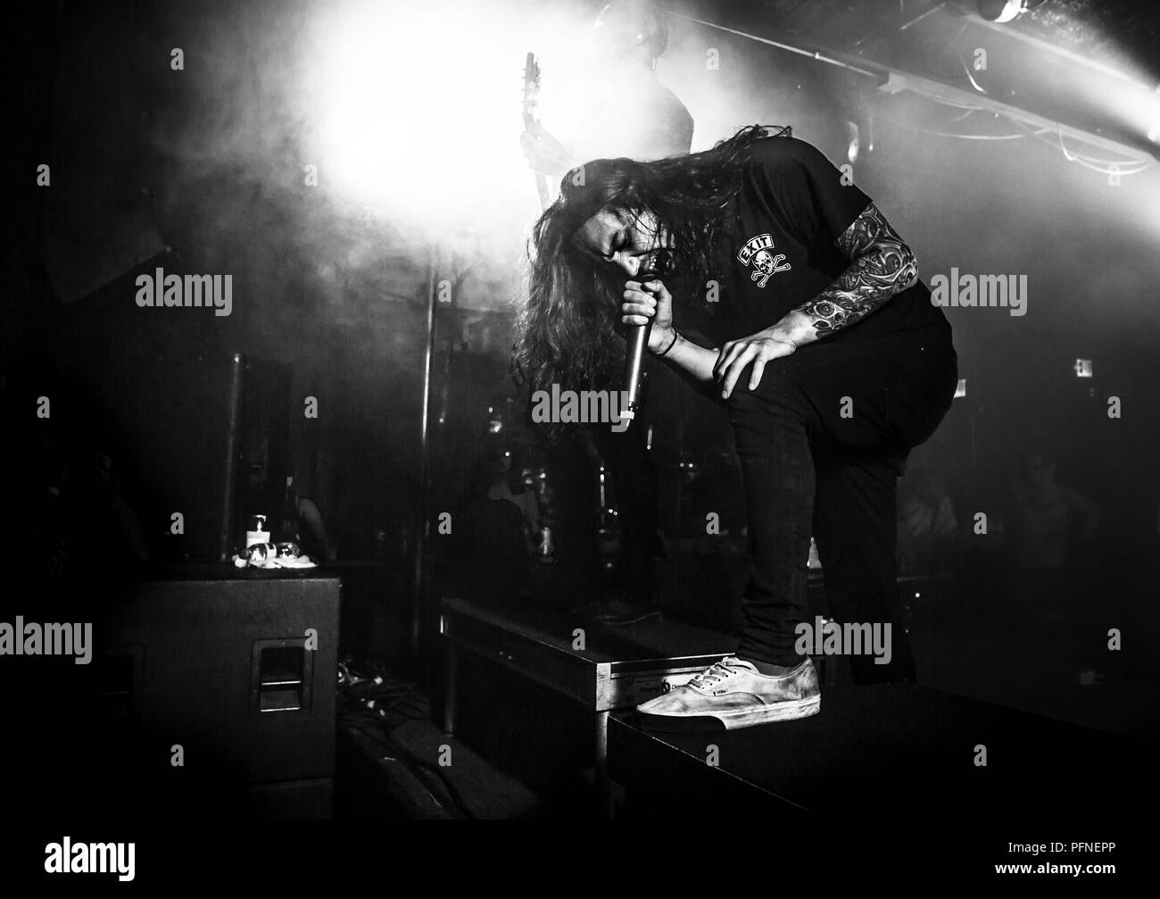 August 19, 2018 - RONNIE CANIZARO, the lead vocalist of Born of Osiris, performs at Empire Control Room & Garage in Austin, Texas for the last stop of The Summer Slaughter Tour 2018. Credit: Alicia Armijo/ZUMA Wire/Alamy Live News Stock Photo