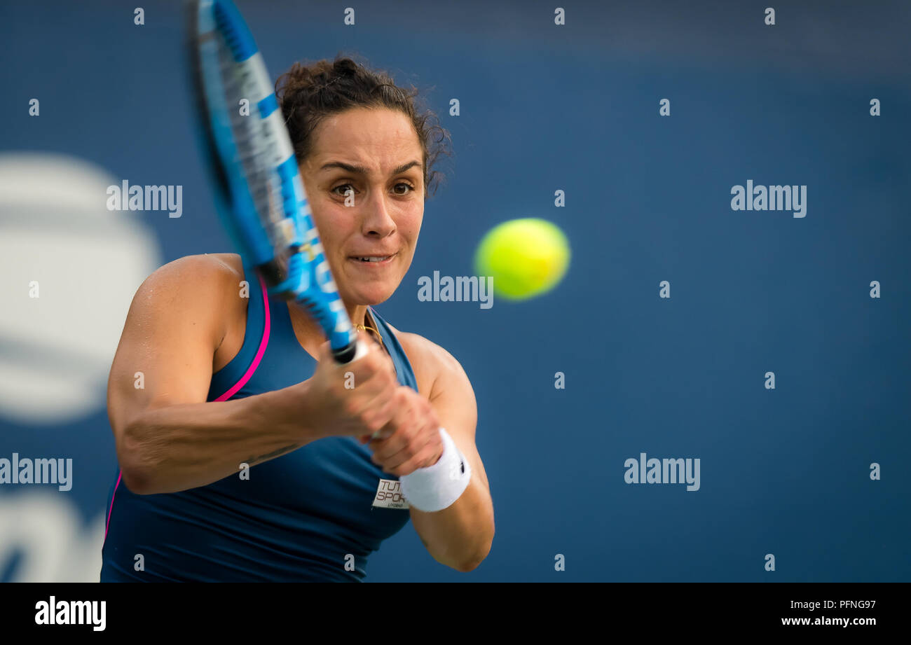 New York, USA. 21st Aug, 2018. Martina Trevisan of Italy in action during the first qualification round at the 2018 US Open Grand Slam tennis tournament. New York, USA. August 21th 2018. 21st Aug, 2018. Credit: AFP7/ZUMA Wire/Alamy Live News Stock Photo