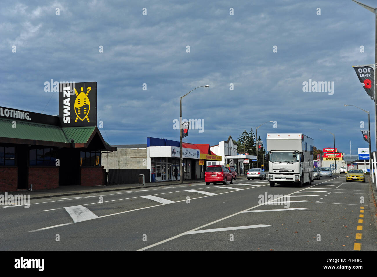 Levin, Neuseeland. 27th Apr, 2018. Main thoroughfare in Oertchen Levin