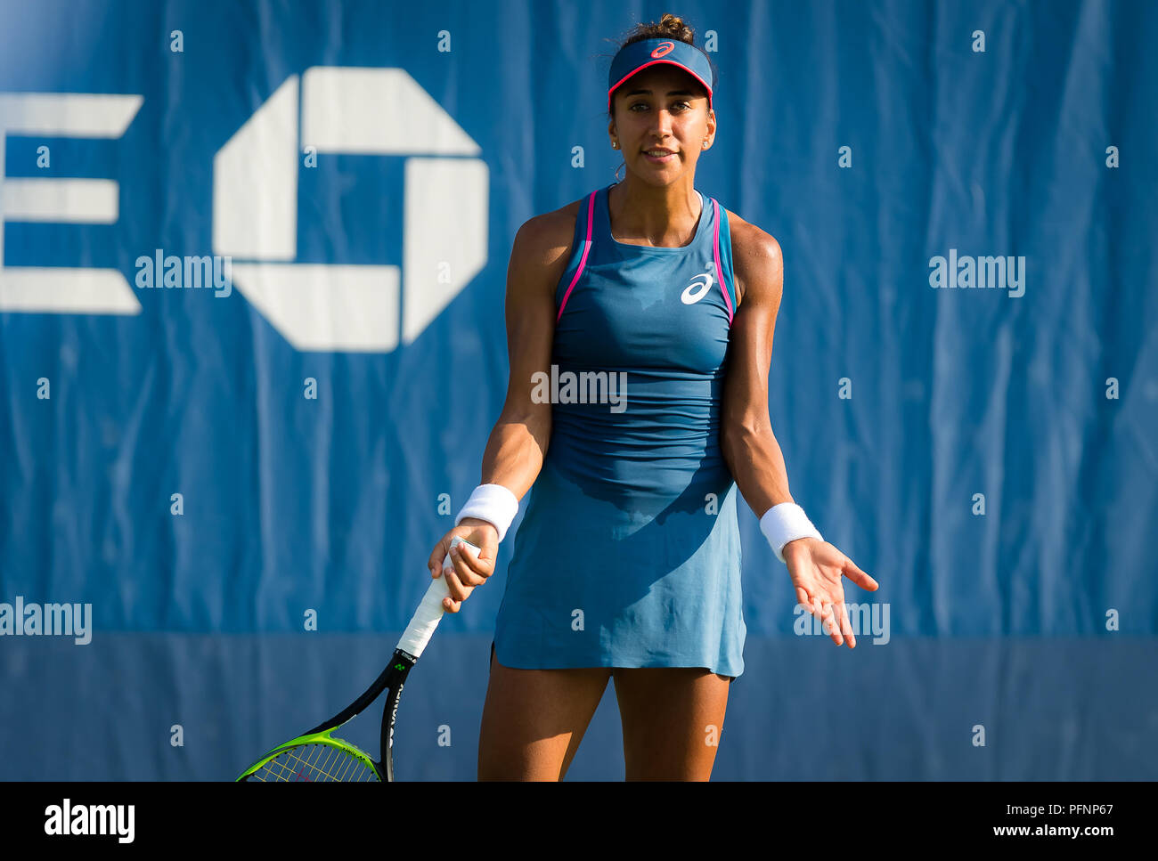 Cagla Buyukakcay of Turkey in action during the first qualification round  at the 2018 US Open Grand Slam tennis tournament. New York, USA. August  22th 2018. 22nd Aug, 2018. Credit: AFP7/ZUMA Wire/Alamy