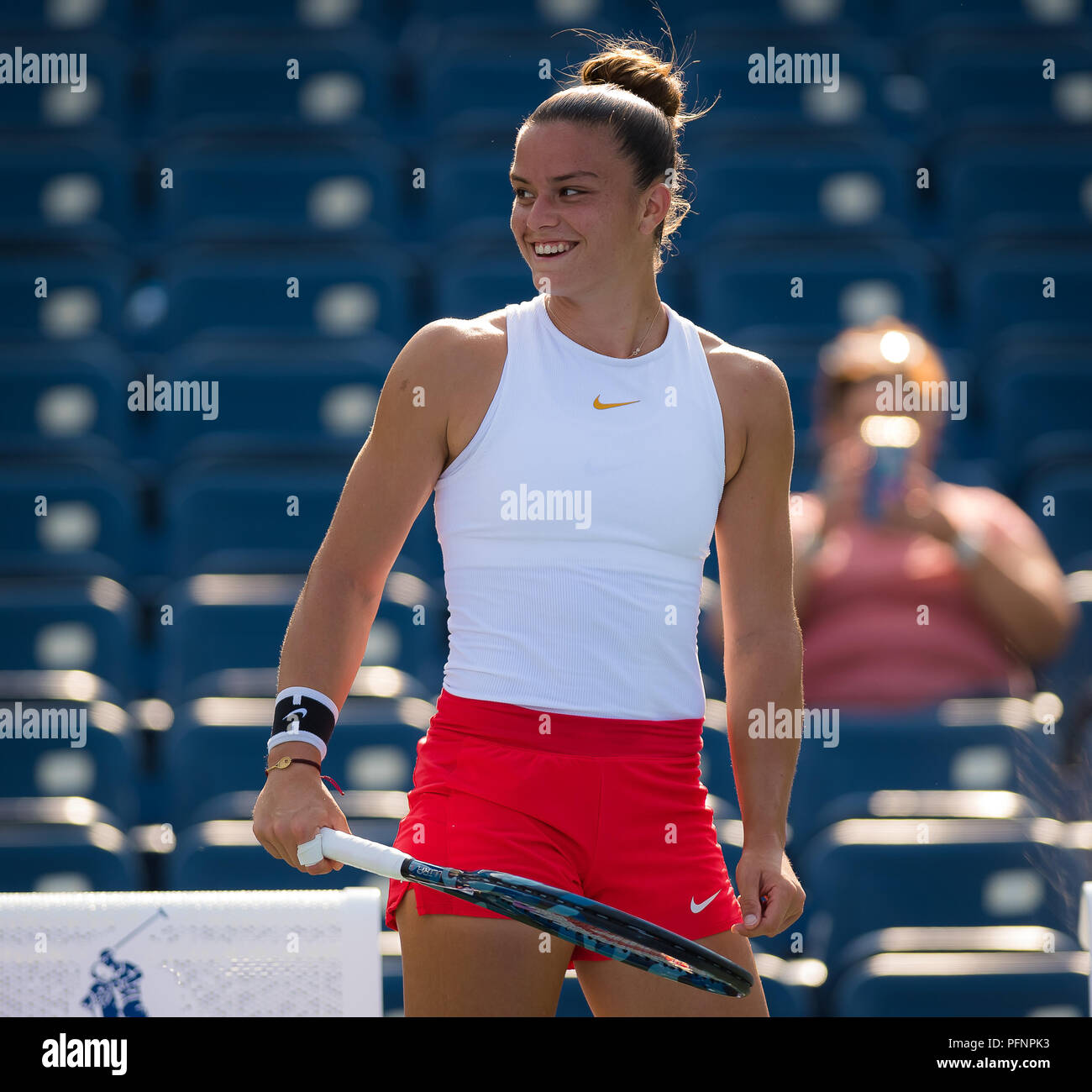 Maria Sakkari of Greece during practice at the 2018 US Open Grand Slam tennis tournament. New York, USA. August 22th 2018