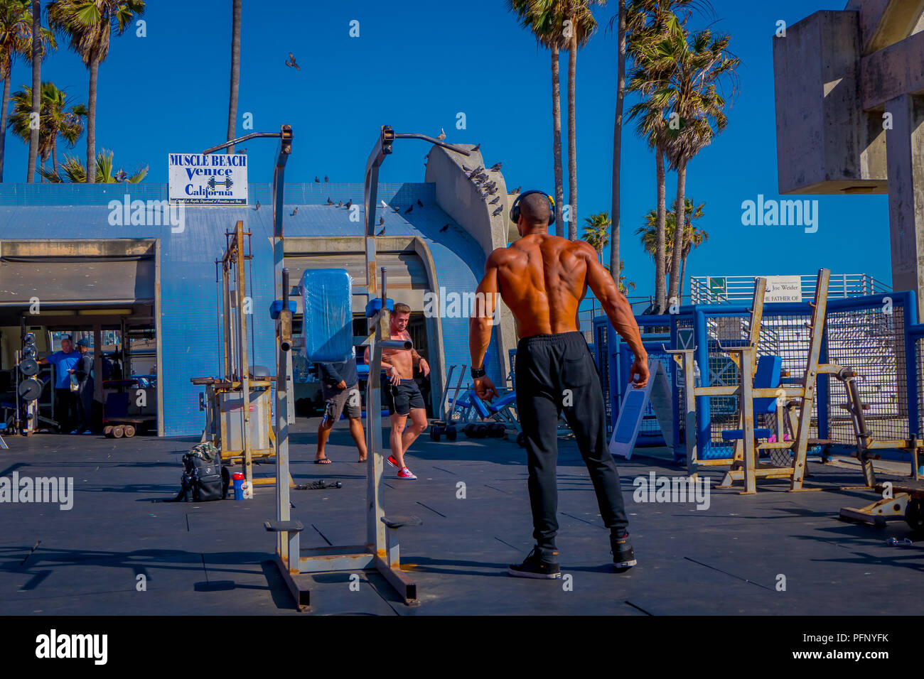 Los Angeles, California, USA, JUNE, 15, 2018 Muscle Beach gym on