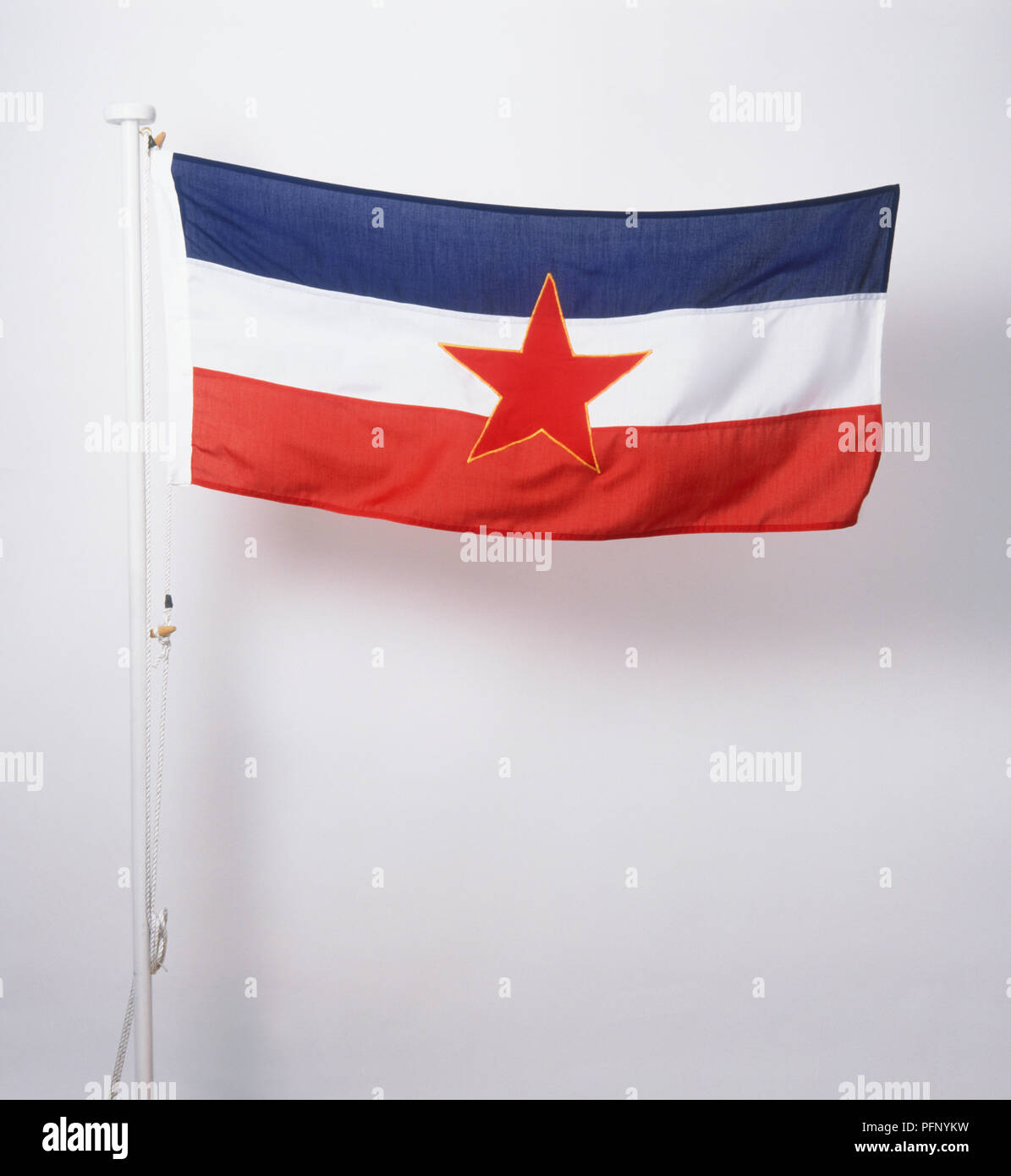 Flag of the former Socialist Federal Republic of Yugoslavia (1943 - 1992) Stock Photo