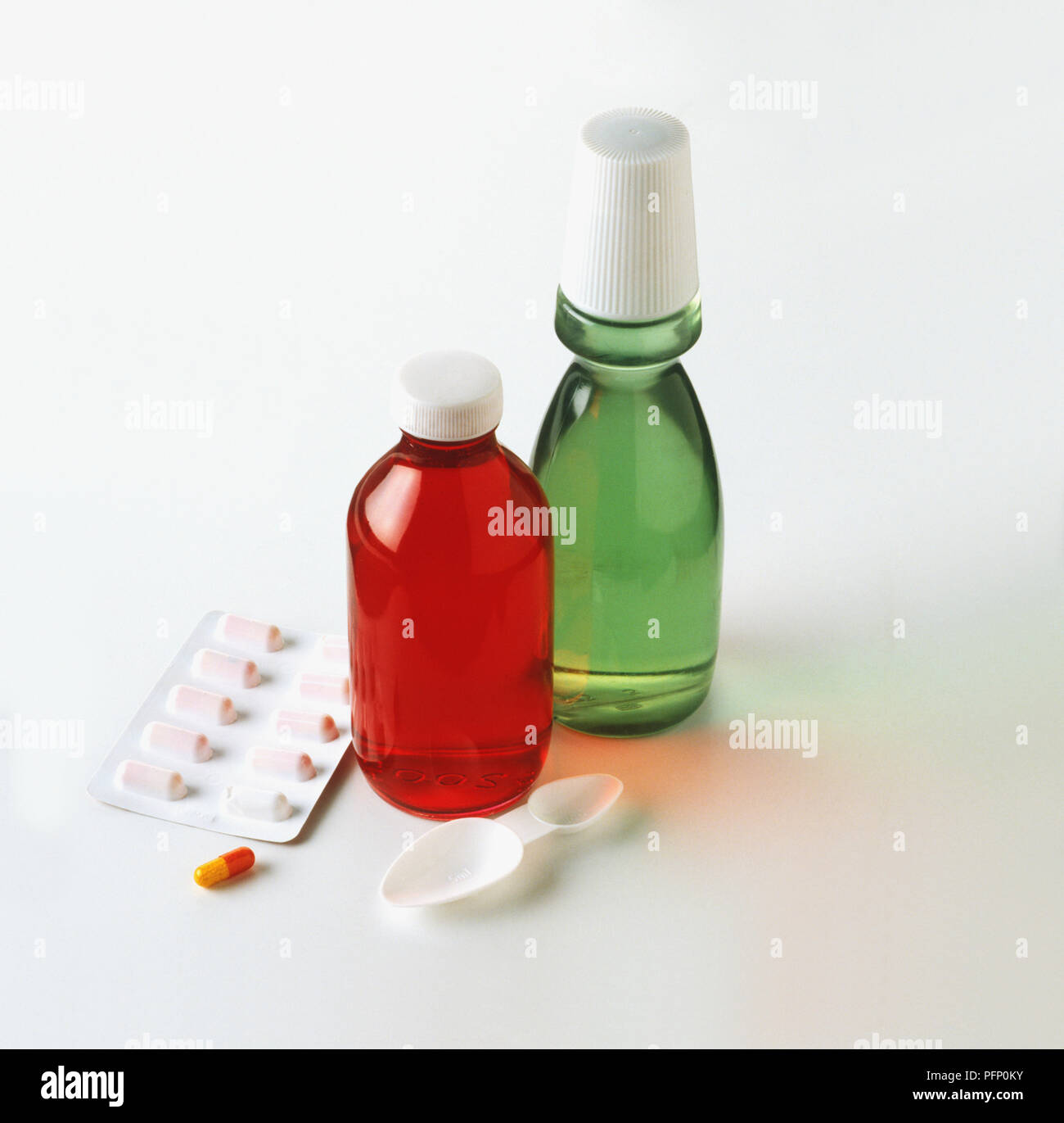 Cough remedies and tablets Stock Photo Alamy