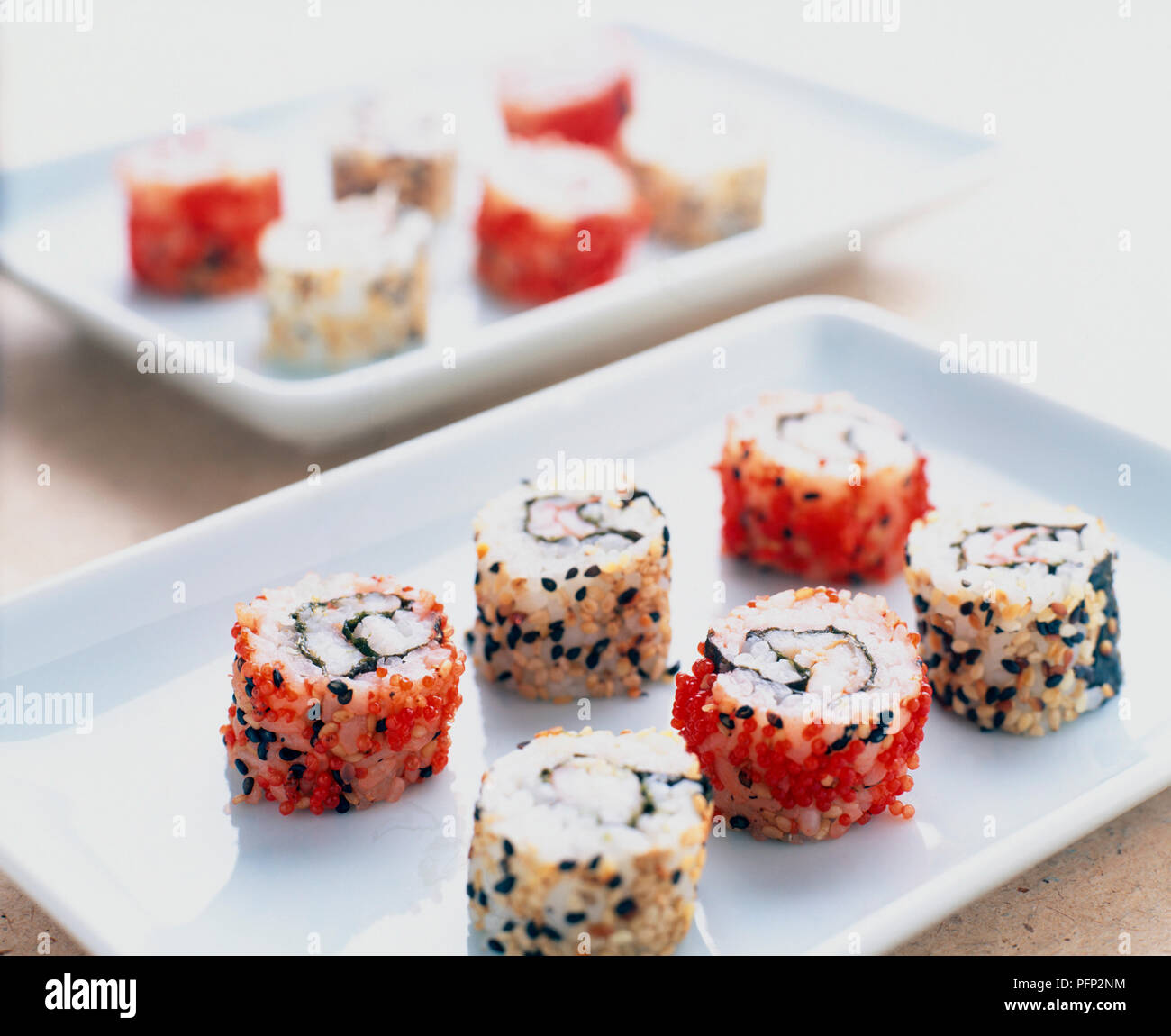 white sushi plates