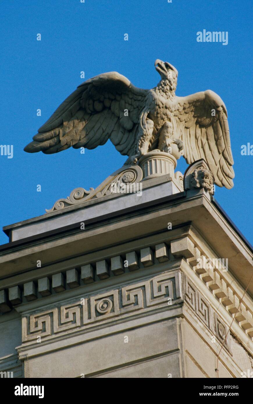 Germany, Berlin, carved stone eagle adorning the Altes Palais, a Neo-Classical palace built between 1834 and 1837 for the future Kaiser Wilhelm I, reconstructed after World War II Stock Photo
